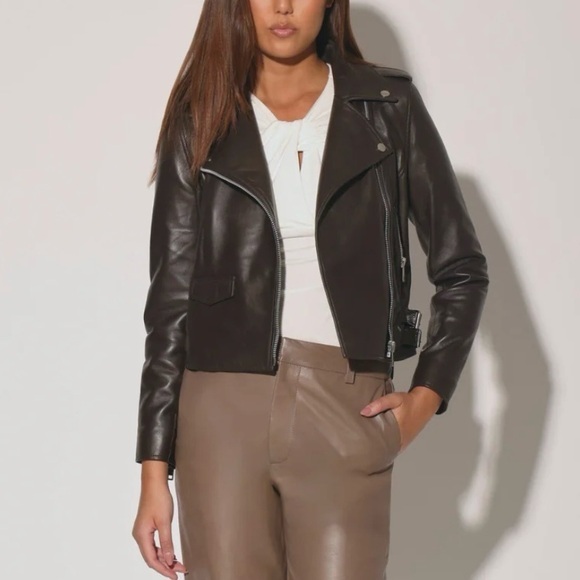 Walter Baker Jackets & Blazers - WALTER BAKER Liz Leather Jacket in Mocha Size M